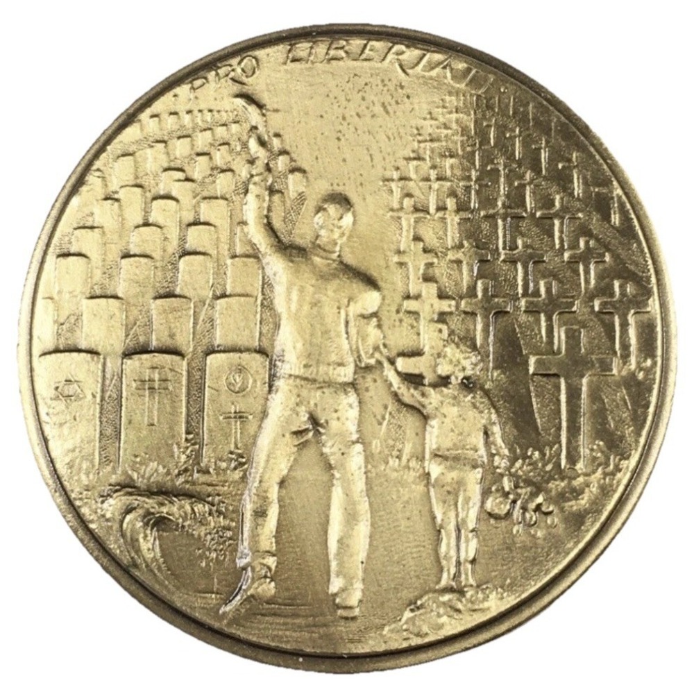 Vintage 1989 D-Day 45th Anniversary Bronze Medal Pro Libertate Normandy France